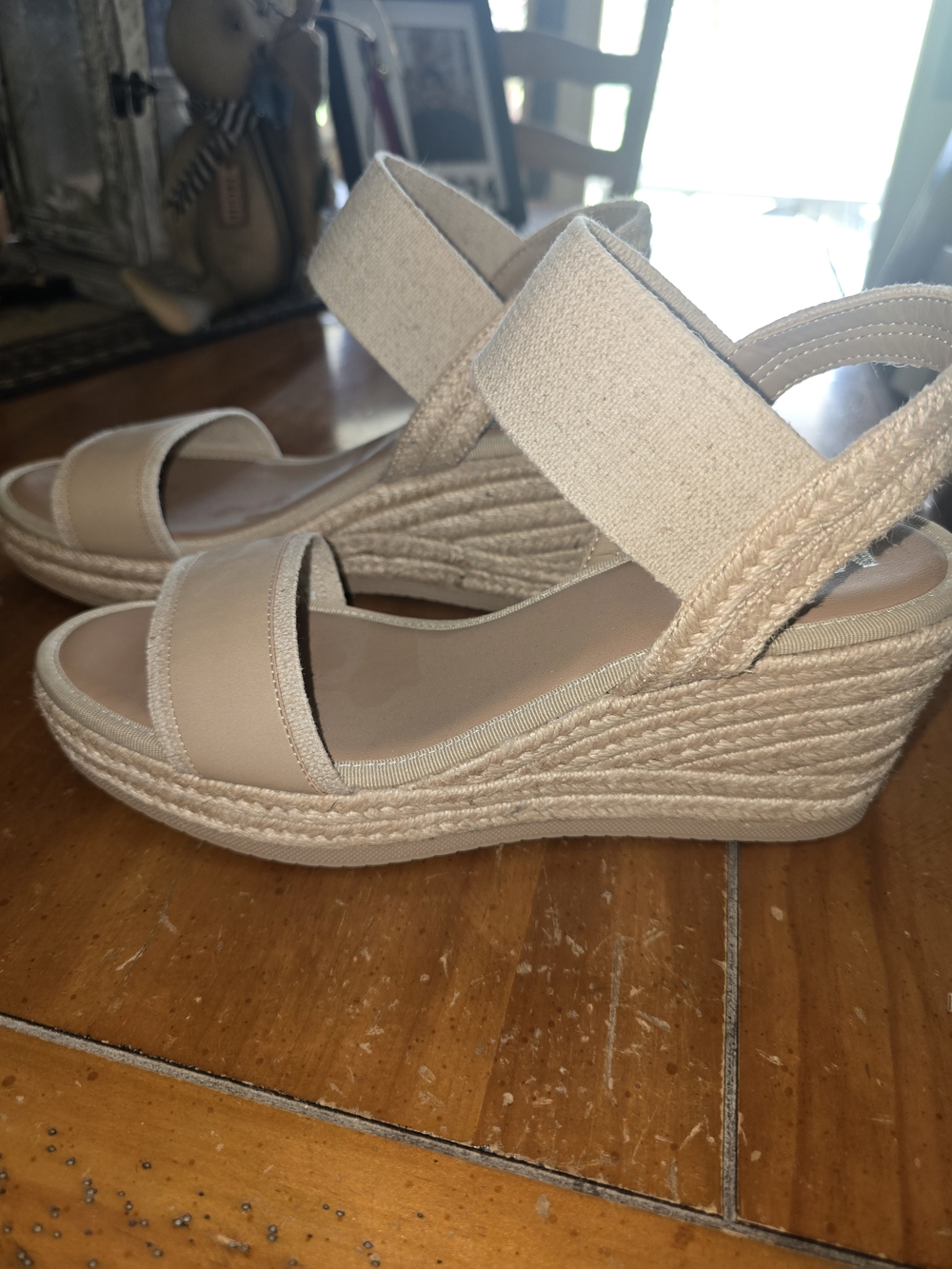 Women's Beige 9.5 MIA Espadrille Wedge Sandals